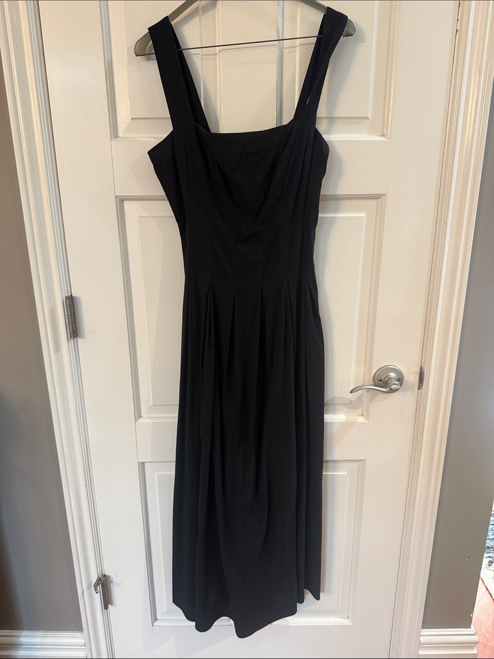 Reformation Black Square-Neck Maxi Dress